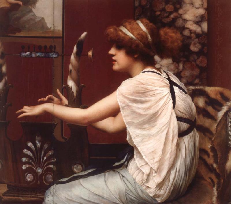 John William Godward The Muse Erato at Her Lyre Spain oil painting art